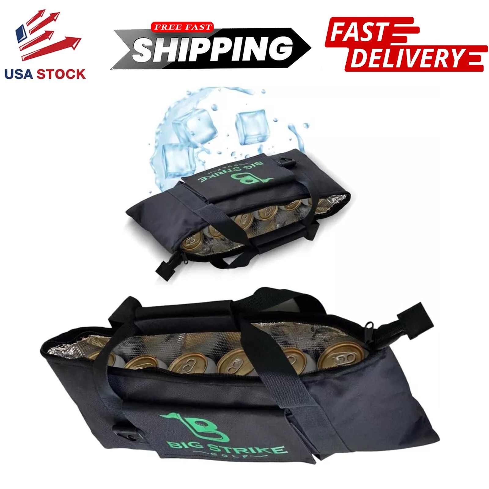 Big Strike Golf Beer Cooler for Golf Bag - Keeps 6 Cans Ice Cold