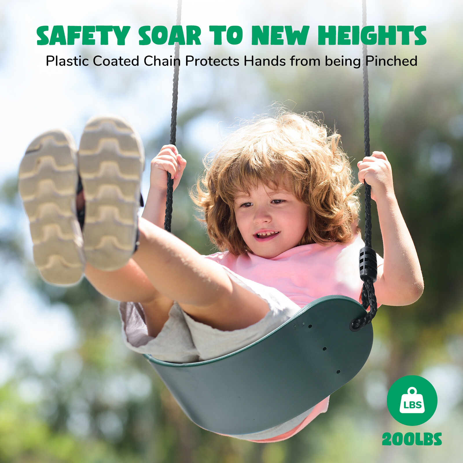 600lb Metal Swing Set for Kids Backyard Swing Set with 3 Swings Heavy Duty Frame