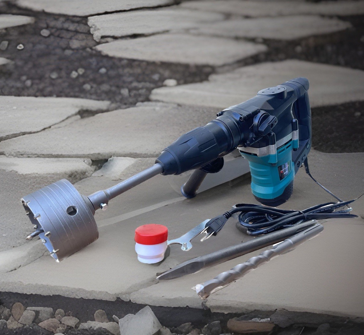 1600W SDS Max Rotary Hammer Drill Chipping Hammers Chisels & Concrete Hole Saw