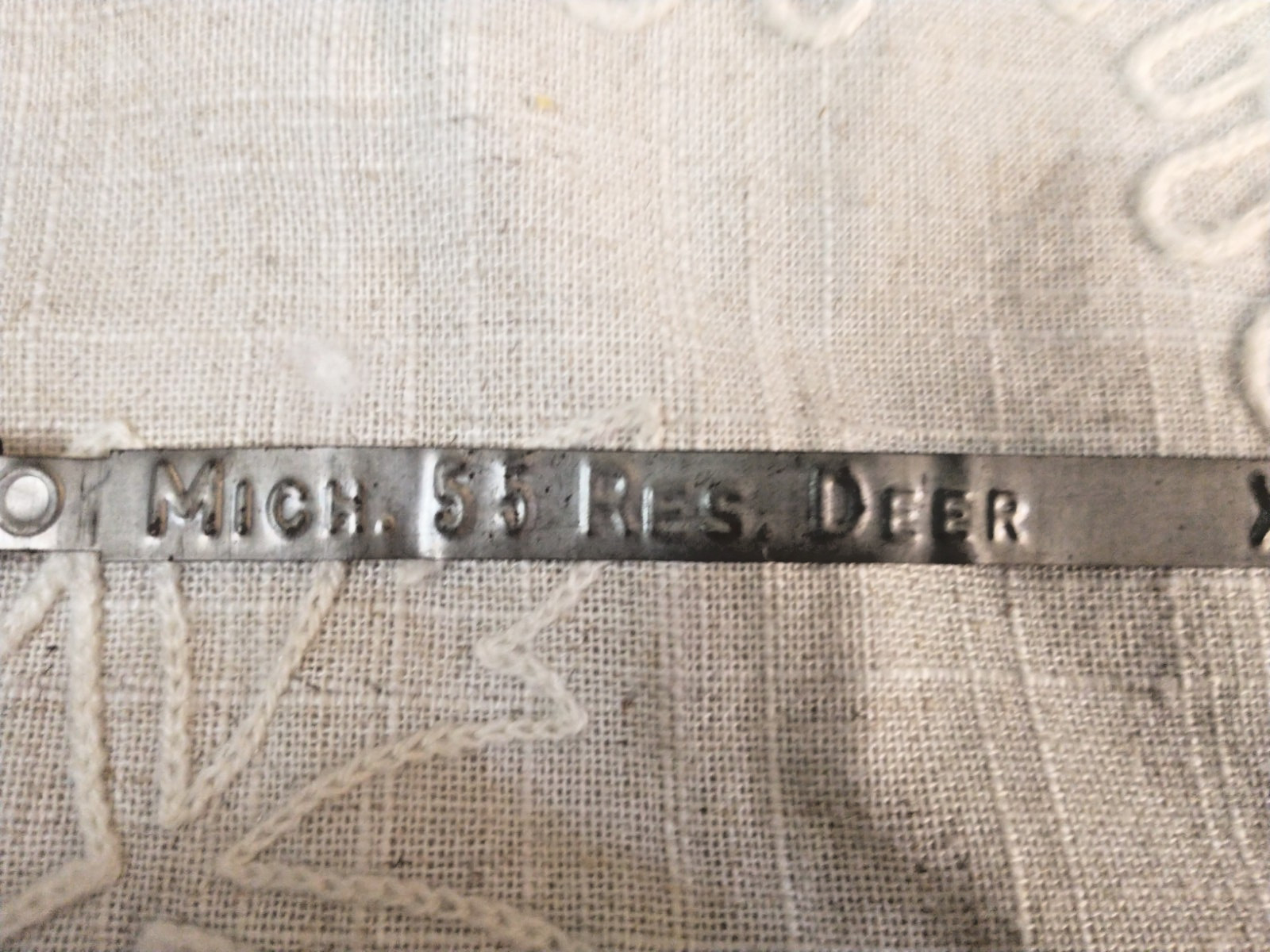 Vintage 1955 Michigan Deer Game Tag Metal Hunting License X-29522