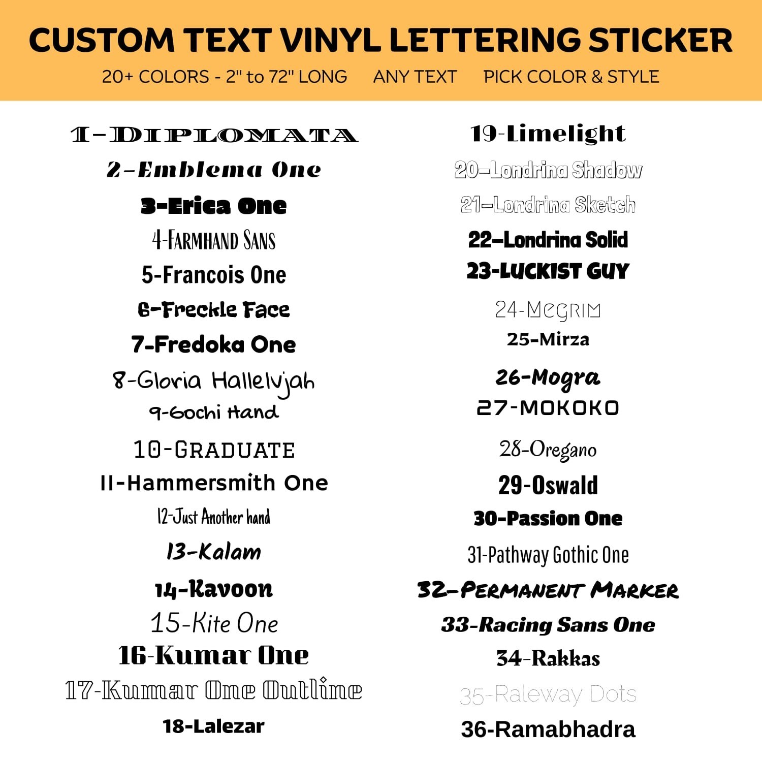 Custom Text Vinyl Lettering Sticker Decal Personalized Any Text - Any Name - [xx
