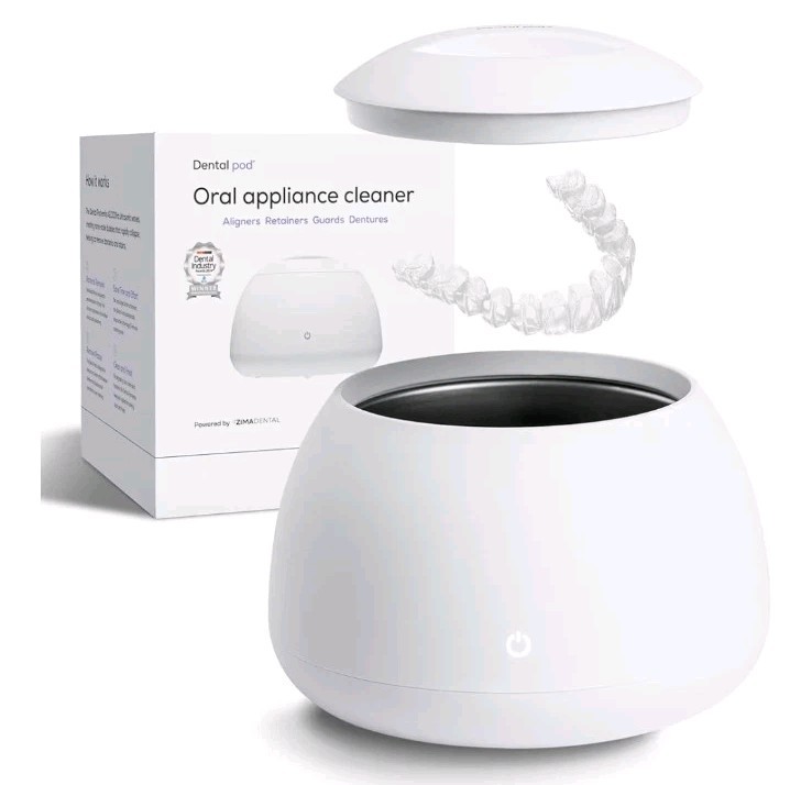 Zima Dental Pod Ultrasonic Cleaner Aligners Guards Dentures Artic White Open Box