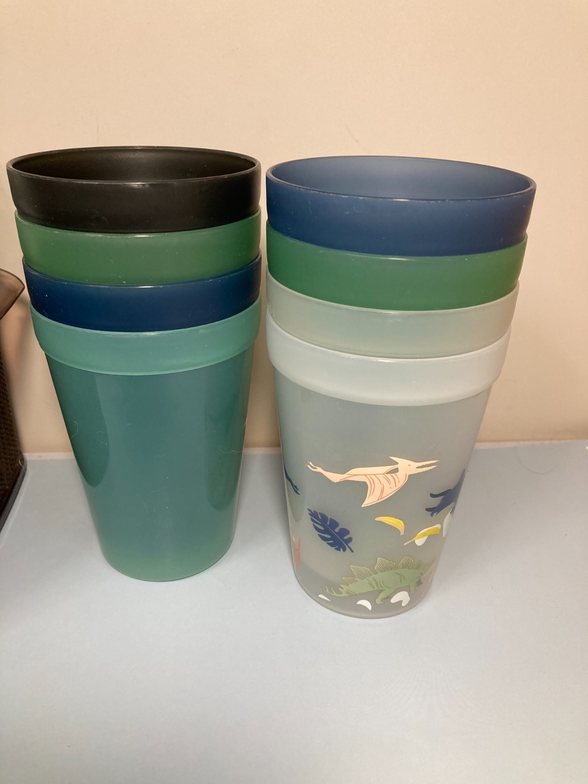 Kids Unbreakable Dinnerware Set 100+ pcs Pillowfort Cool Colors + Organizer