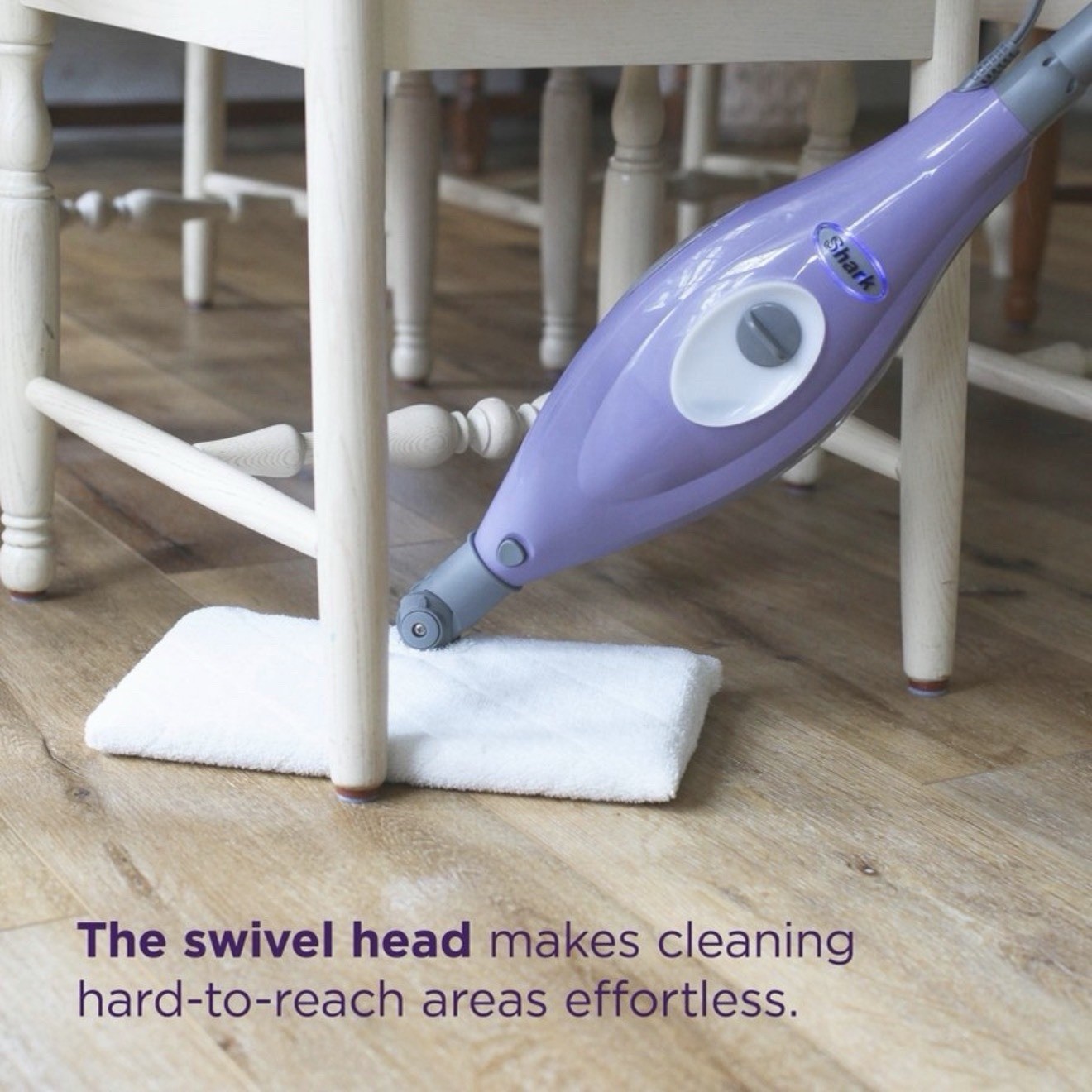 Shark Steam Mop Purple Lightweight Floor Cleaner w/ 3 Pads Fast Heat