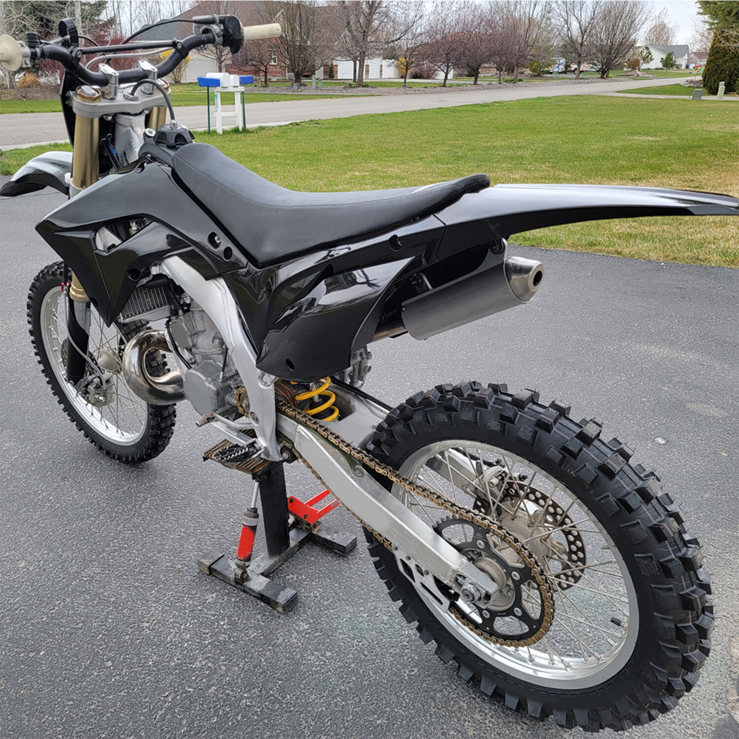 Black Restyle Plastic Body Work Complete Kit For 2002-2007 Honda CR125R CR250R