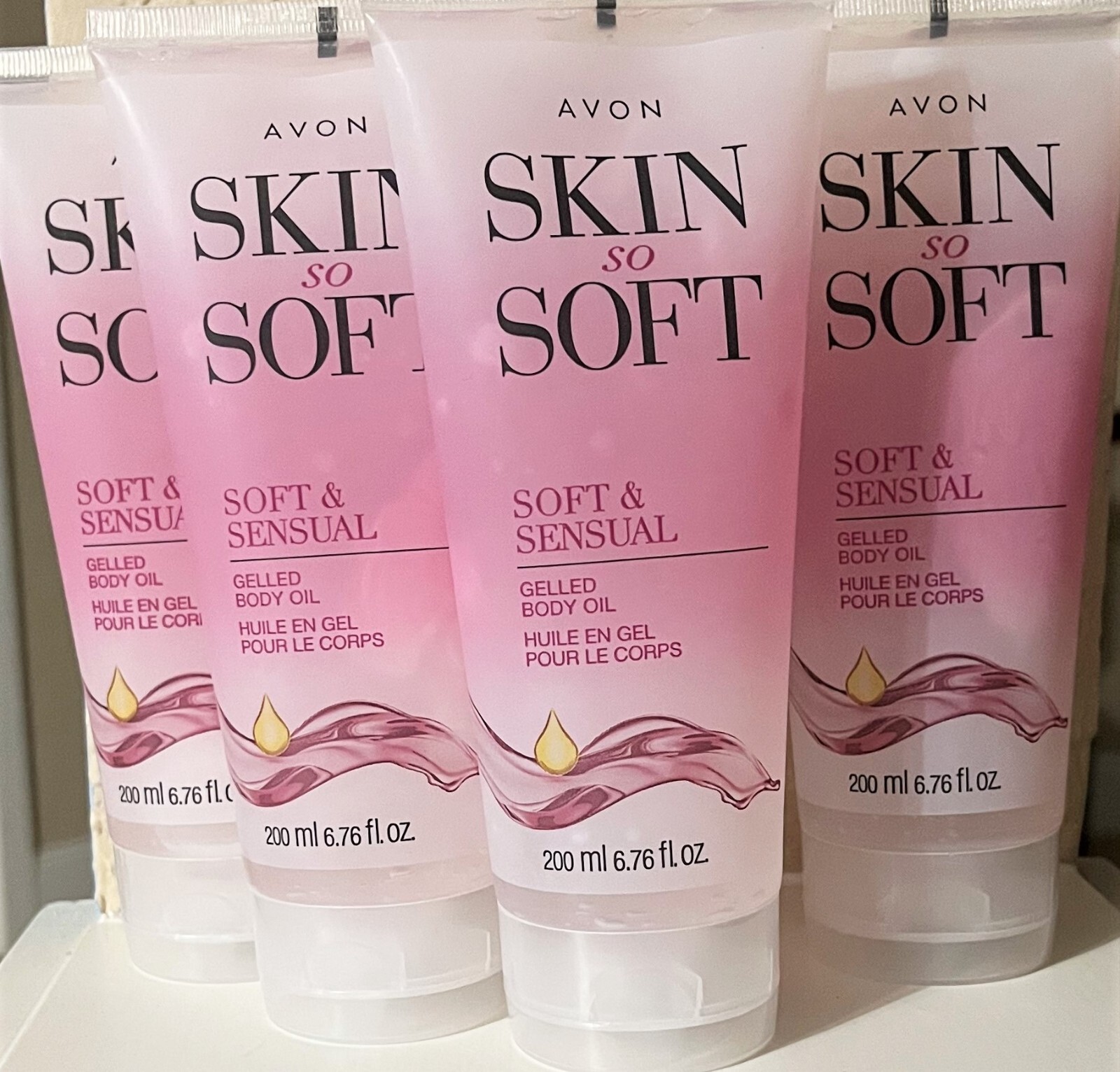 Lot of 4 - Avon Skin So Soft Sensual GELLED BODY OIL 6.7oz ORIGINAL New Sealed