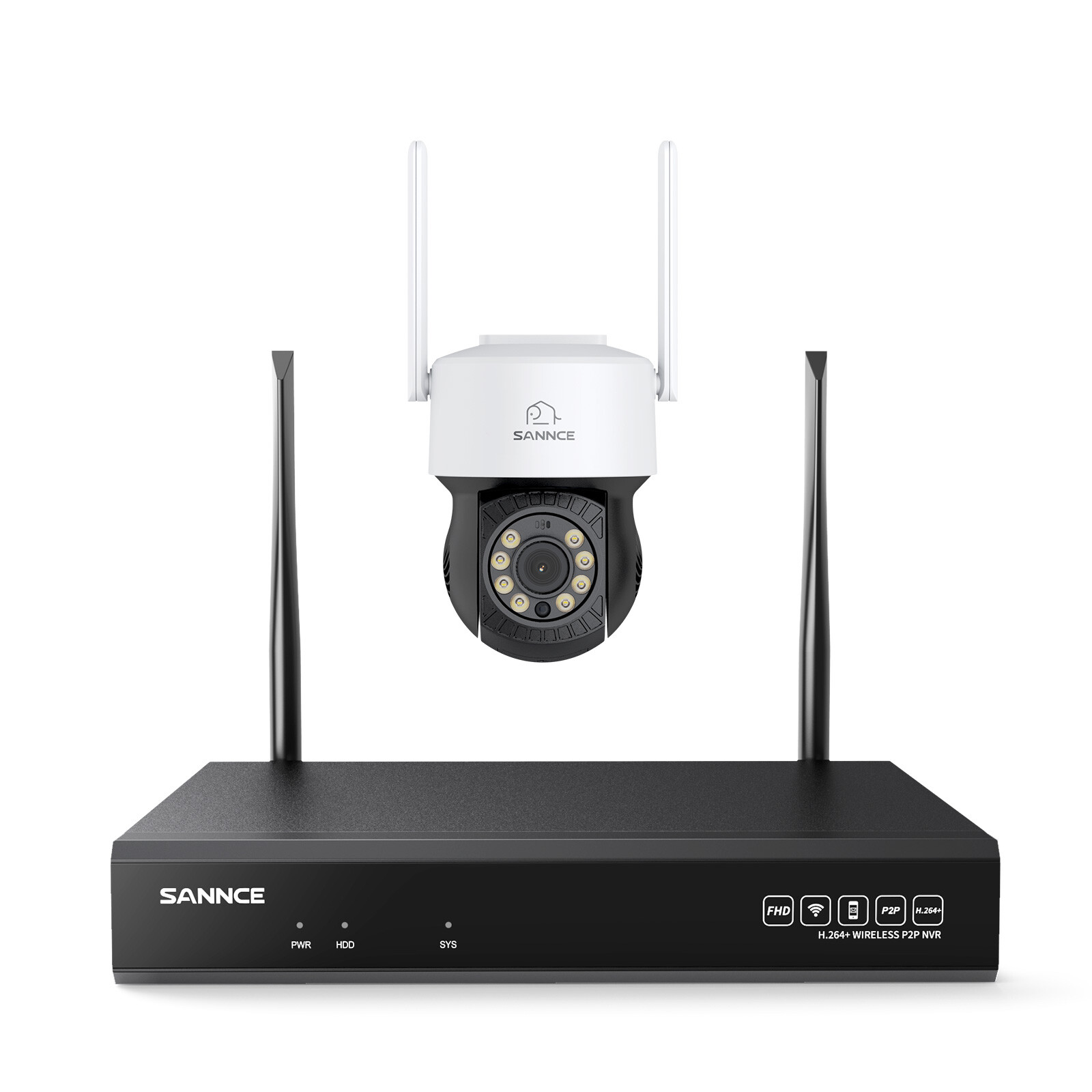 SANNCE 8MP 10CH NVR Color Wireless 3MP PT IP Security Camera System 2-Way Audio