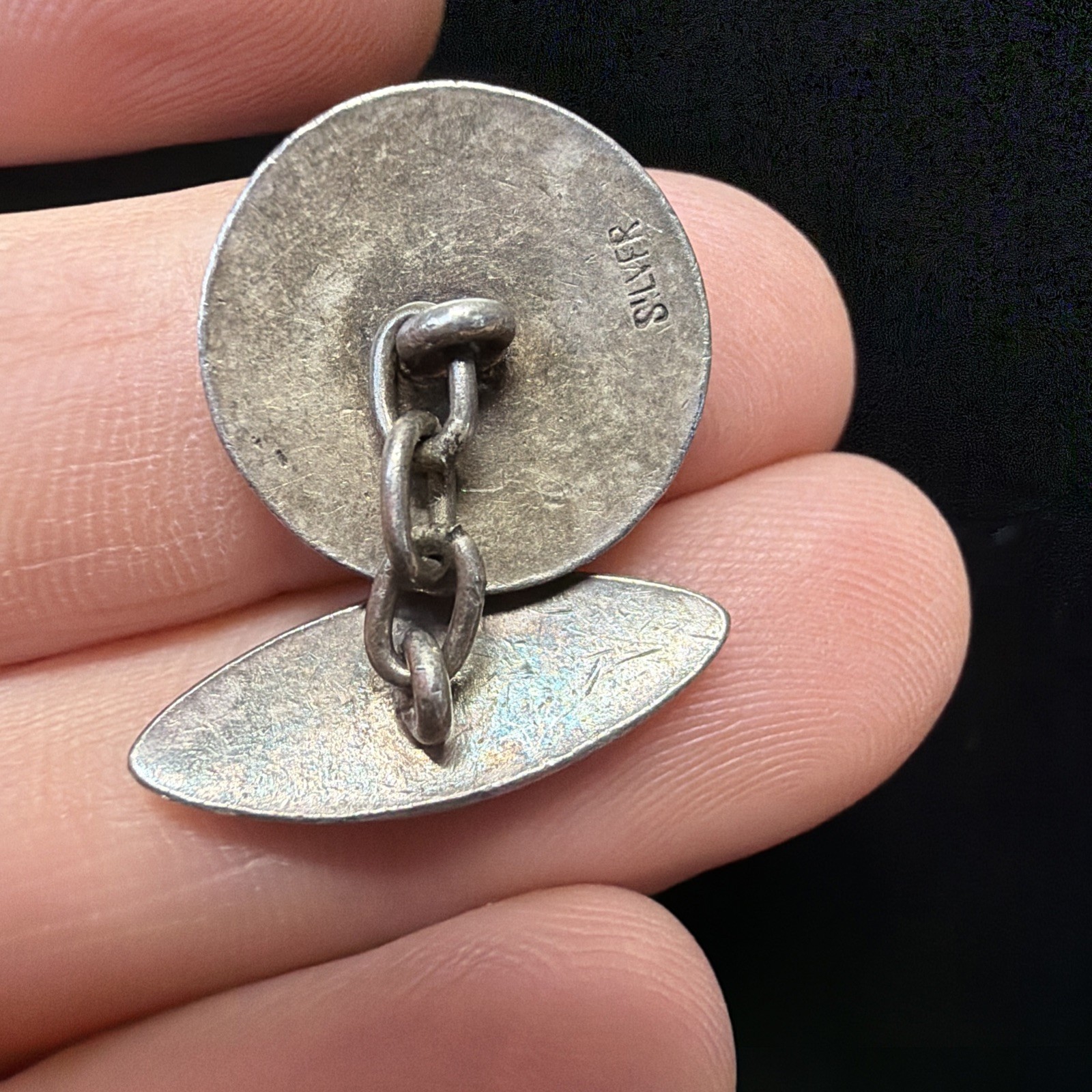 Vintage Japanese Cloisonne Enamel Sterling Silver Cufflinks Red House Palace