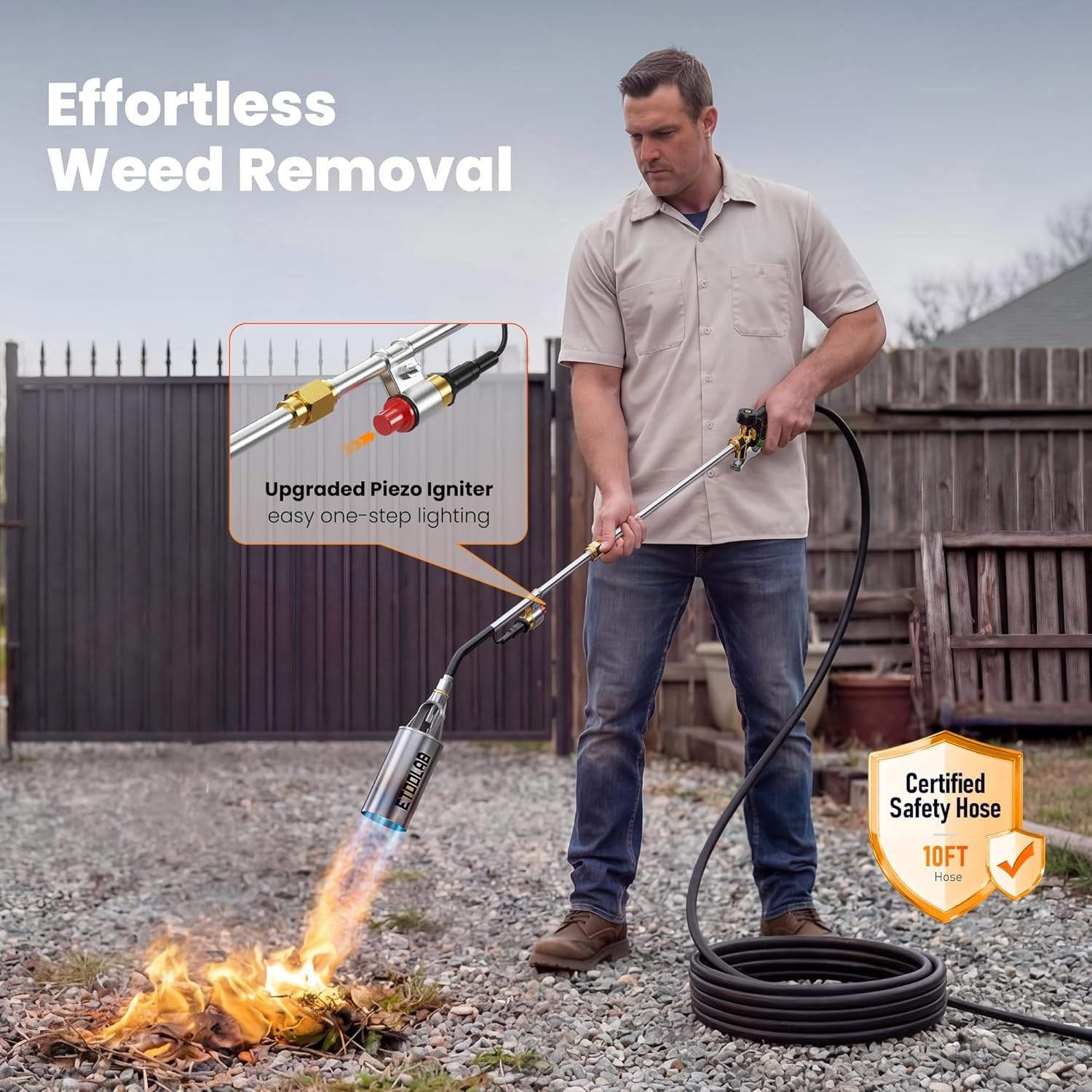 Propane Torch Weed Burner Kit Heavy Duty Self Igniter for Weeding BBQ Snow Melt