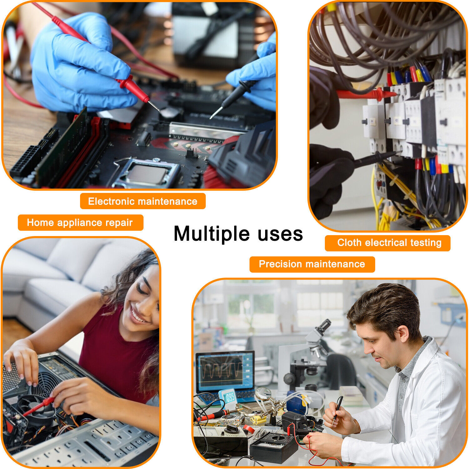LCD Digital Multimeter AC DC Voltmeter Ammeter Ohmmeter Volt Tester Leads Meter