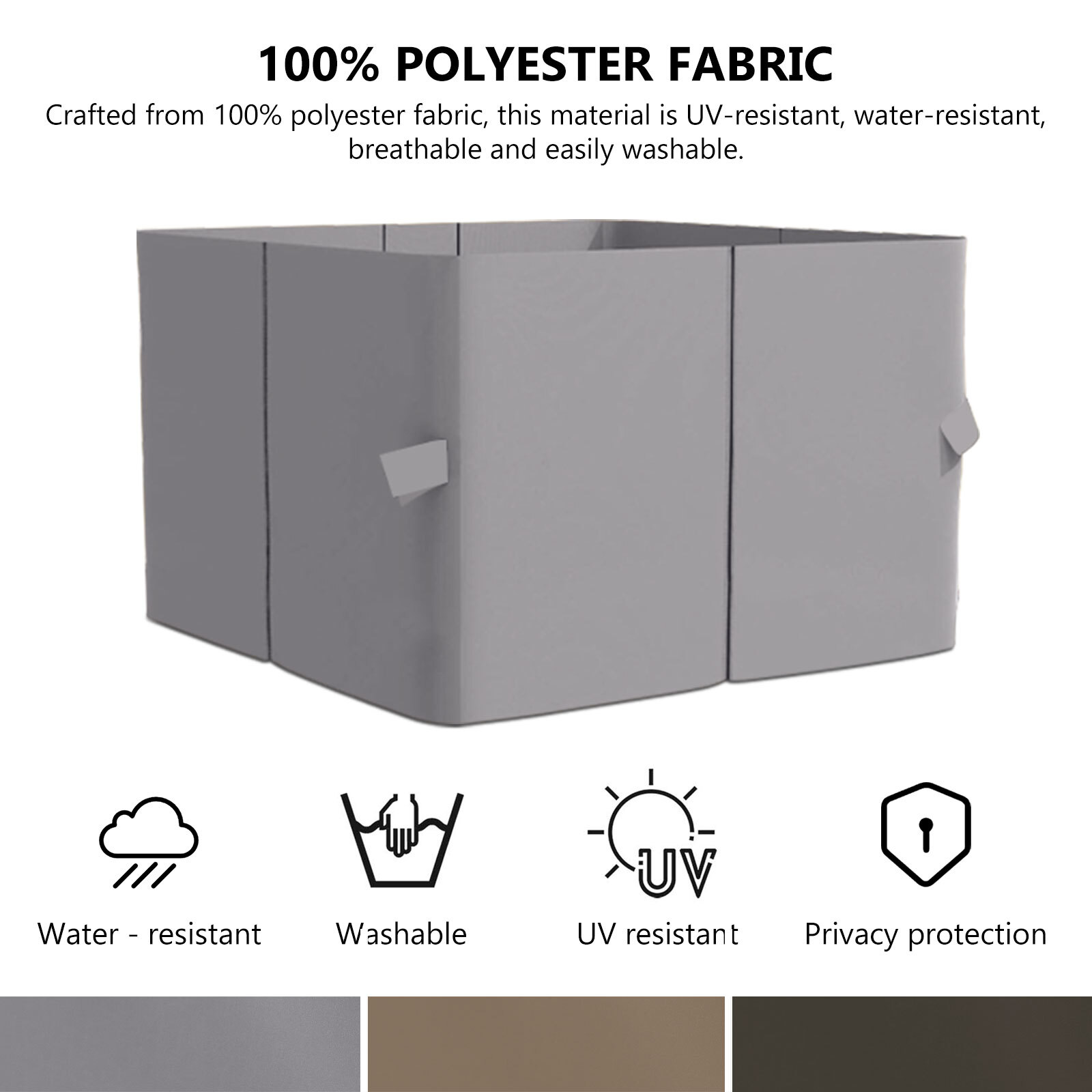 Aoodor Gazebo Curtain Set Protecting Privacy Side Walls 4 Panels (Curtain Only)