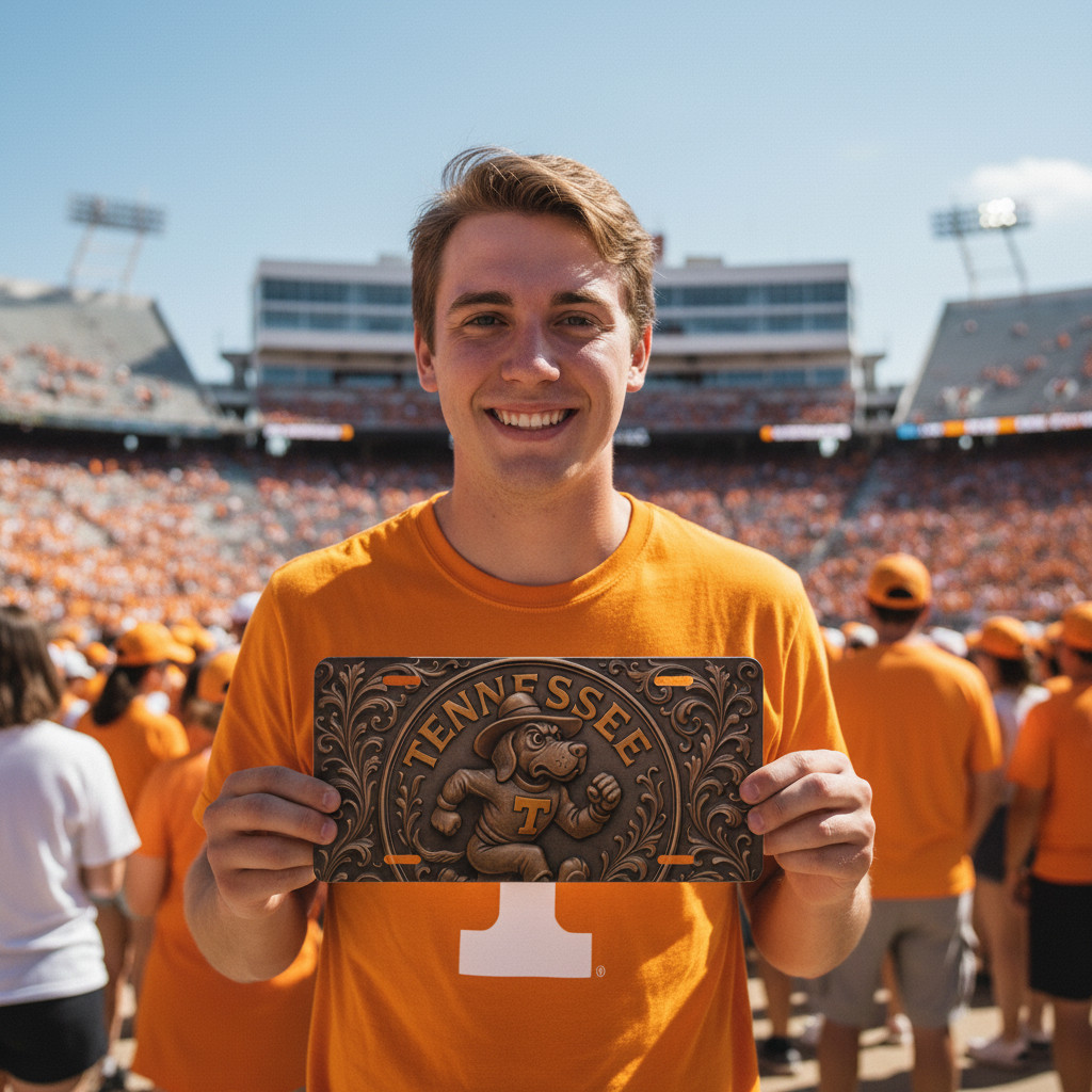Tennessee Vols 12"x6" License Plate | Vintage Smokey Flat Surface Car Tag | Flat
