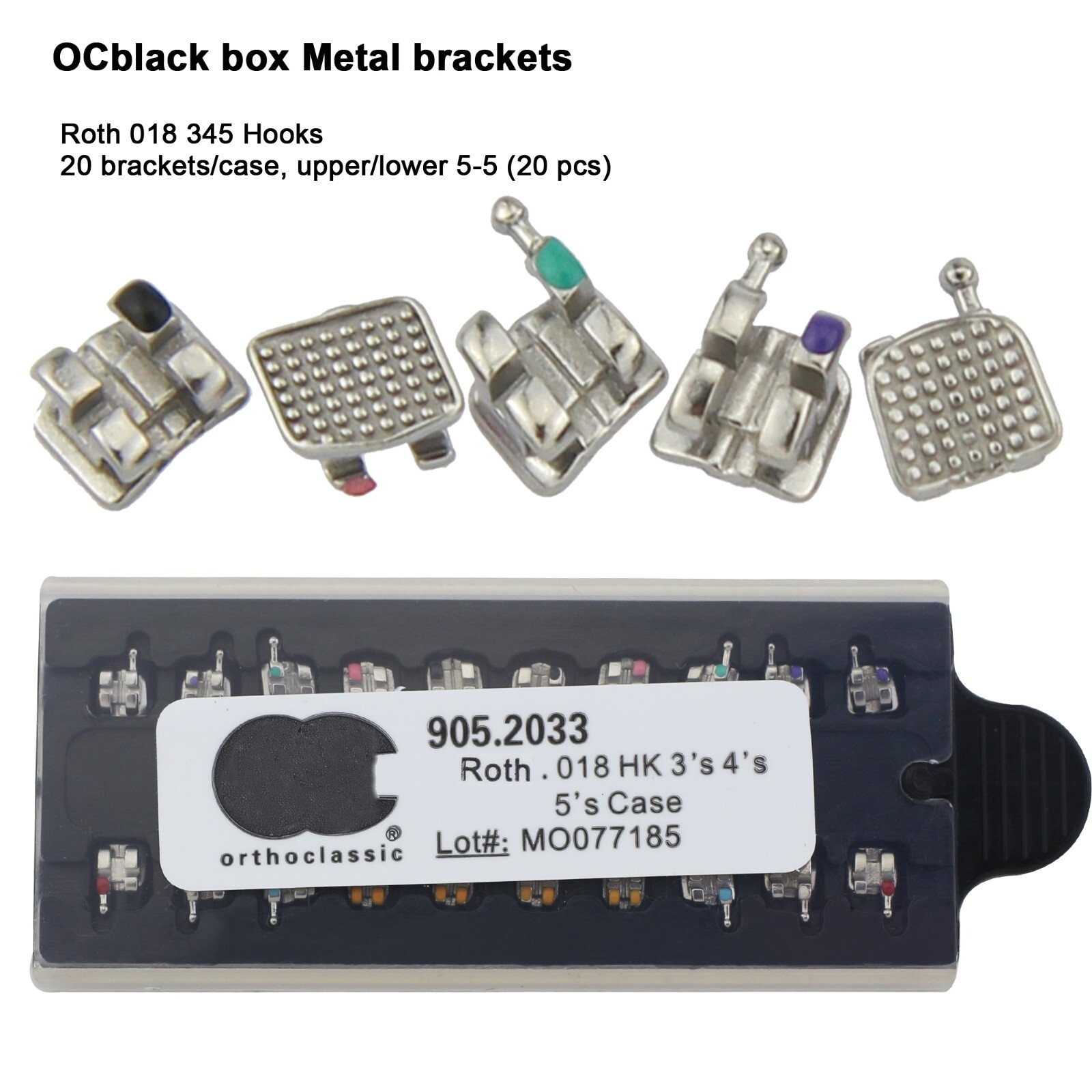 US Dental Orthodontic Metal Brackets MIM Mini Braces Roth MBT 022 018 345 Hooks