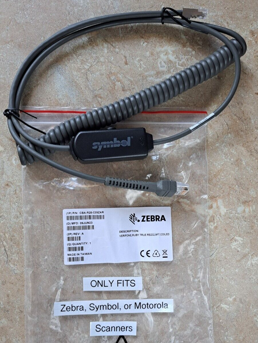 Symbol Scanner Cable For Verifone Ruby 2, CI, C18, Topaz XL on COM8 RJ50 to RJ45