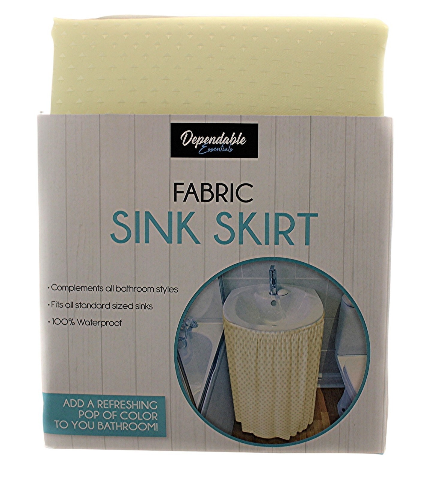 Fabric Sink Skirt Diamond Stitch Wraps Around The Sink Self Stick USA Seller