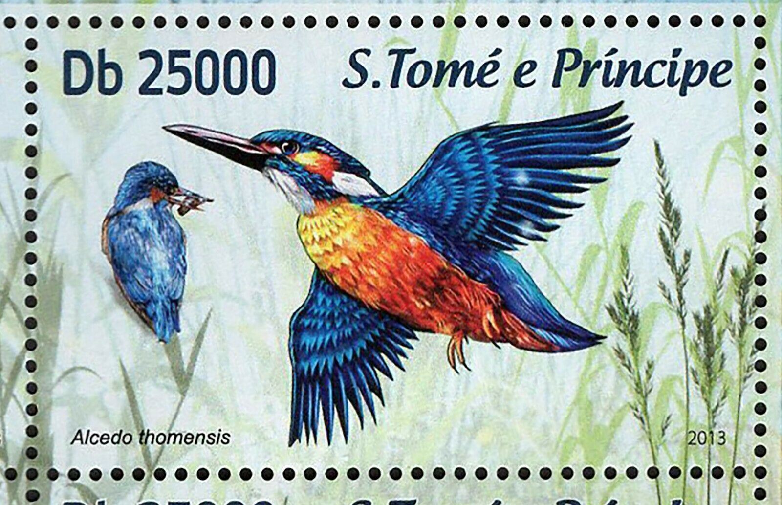 Kingfishers Stamp Alcedo Thomensis Birds S/S MNH #5096-5099
