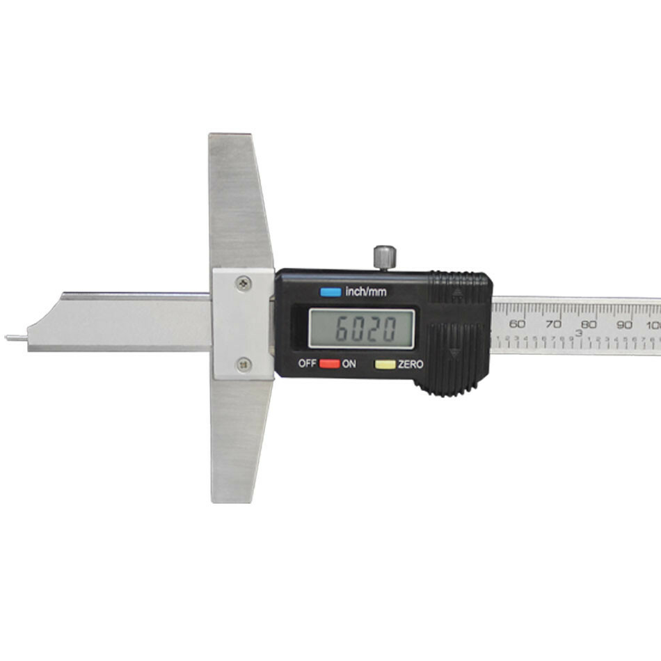 0-8'' 200mm Digital Electronic Depth Gage Caliper Reader Measurement Ruler in/mm