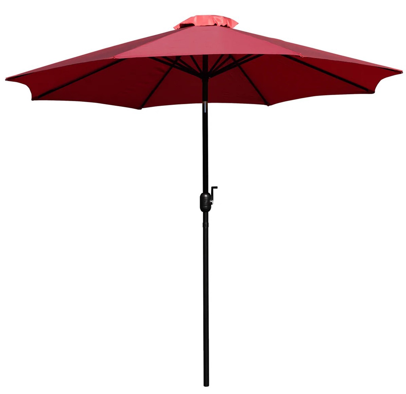 9 FT Outdoor Patio Round Umbrella Aluminum Pole Crank and Tilt Function RED