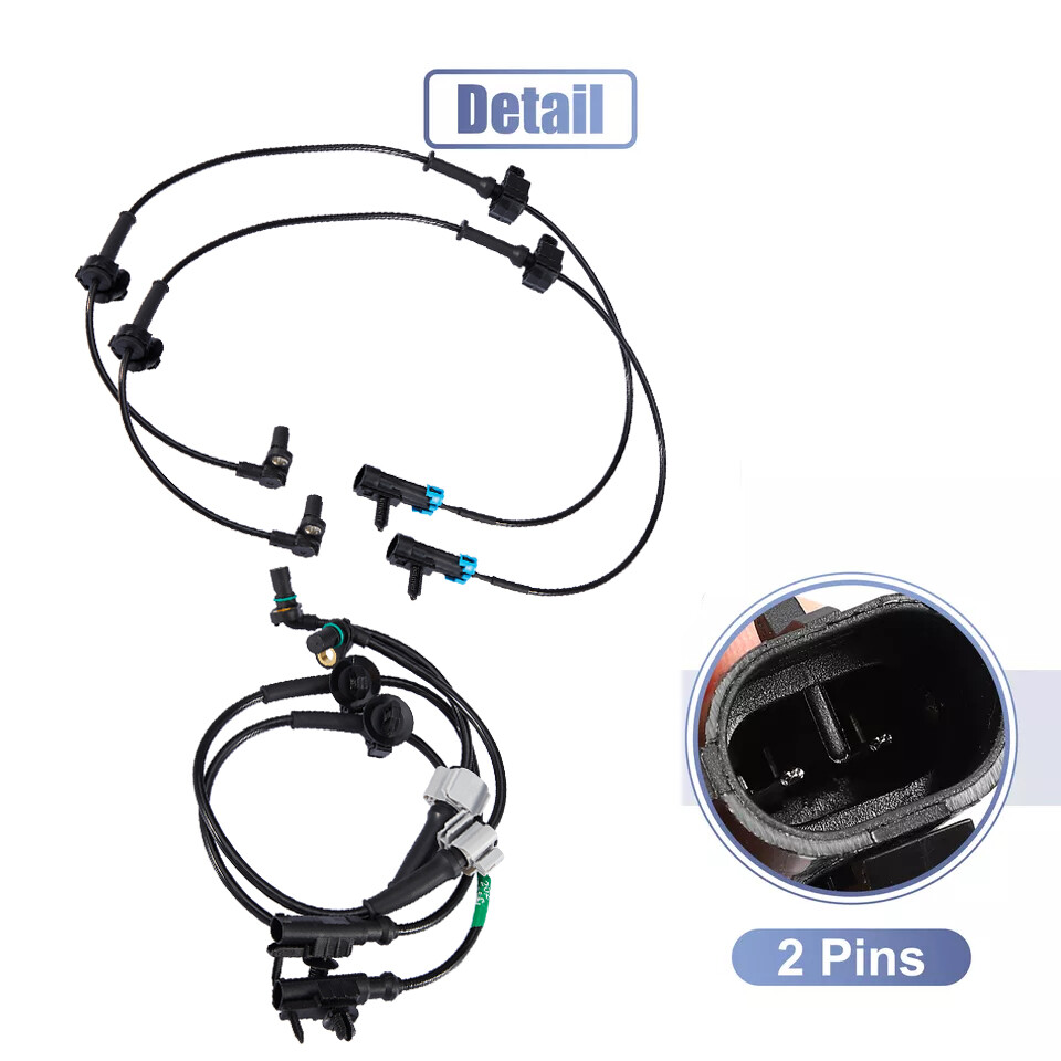 Front and Rear Left & Right ABS Wheel Speed Sensor 2 Pair for Chevy Silverado...