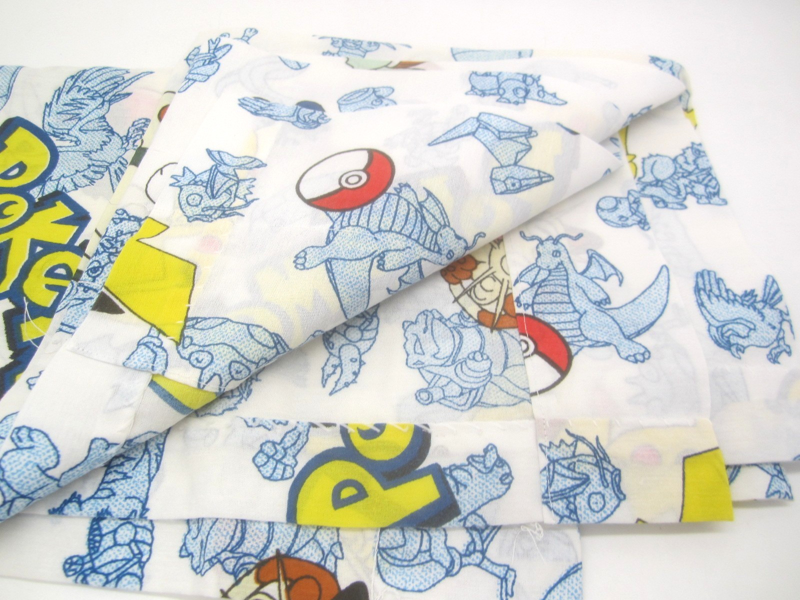 Vintage 2001 Pokemon Pikachu Twin Bed Sheet Flat Nintendo Fabric Good Condition