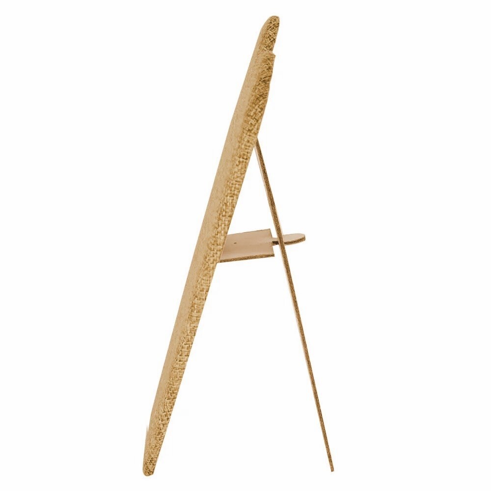 New Lt Brown Tan Linen Covered Necklace Chain Easel Display 7 5/8''W x 8 3/4''H