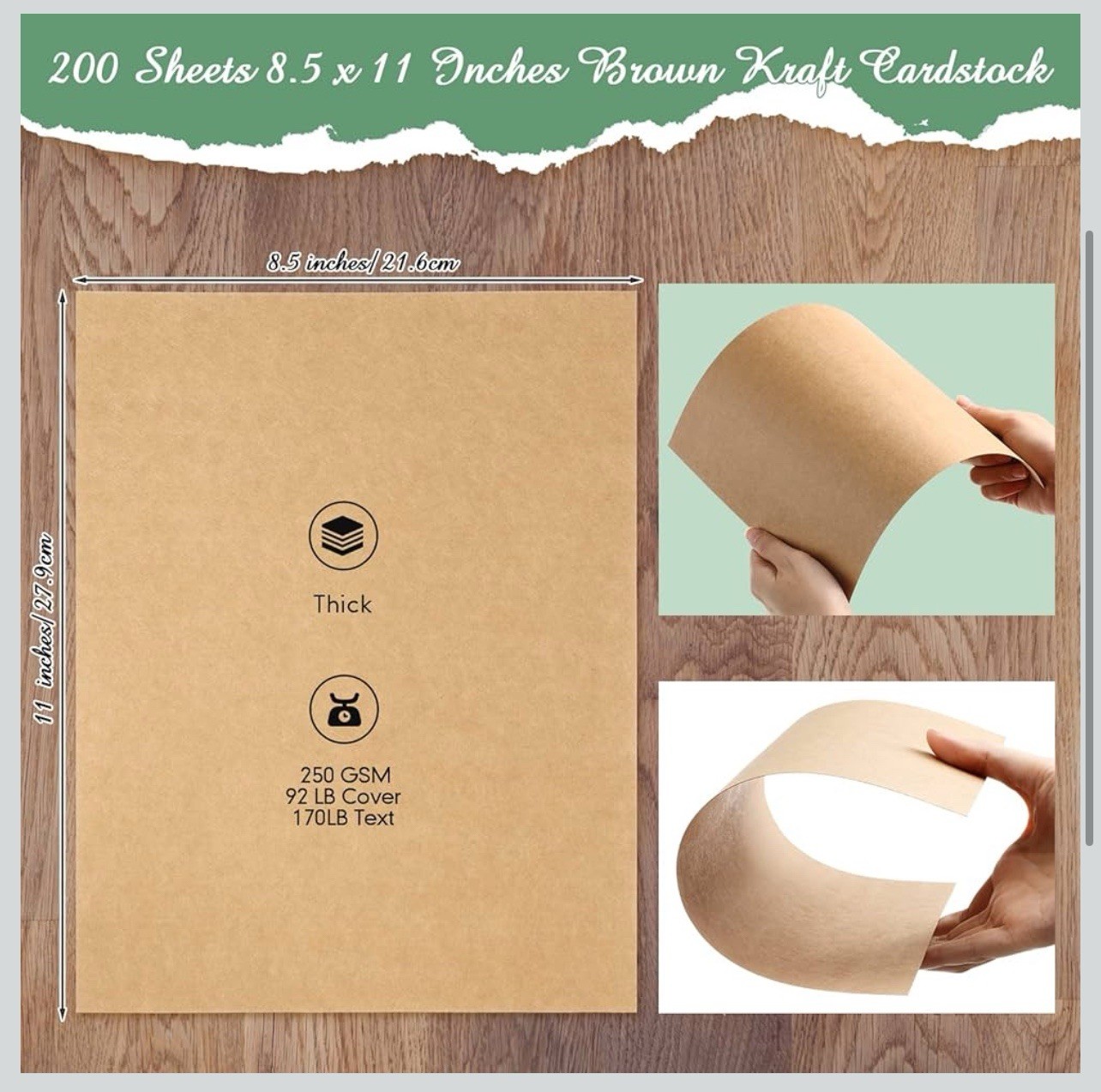 200 Sheets 8.5 X 11 Inches Card Stock Thick Paper Heavyweight Card Stock Printer