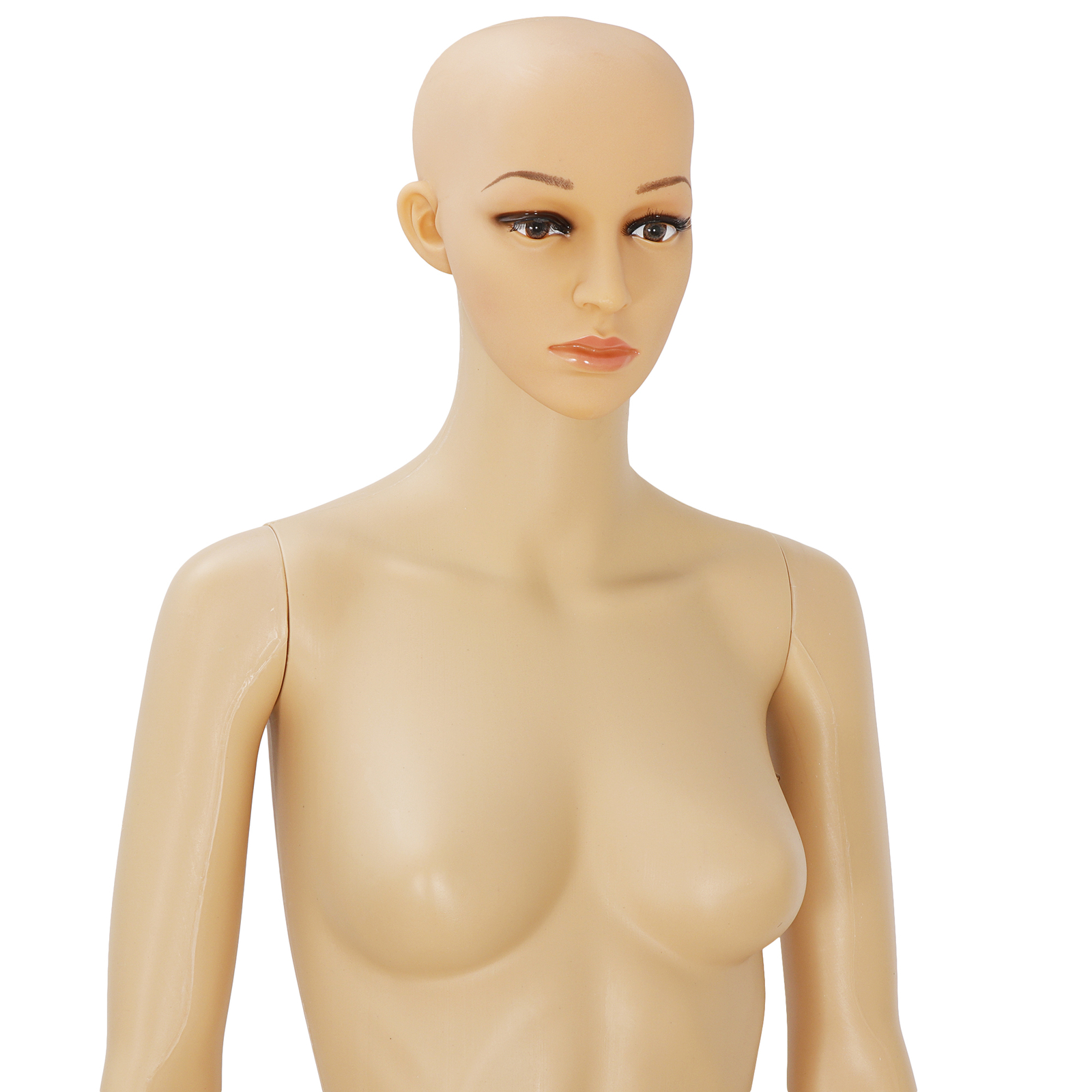 Female Mannequin Full Body PP Realistic Display Head Turns Dress Form with Base