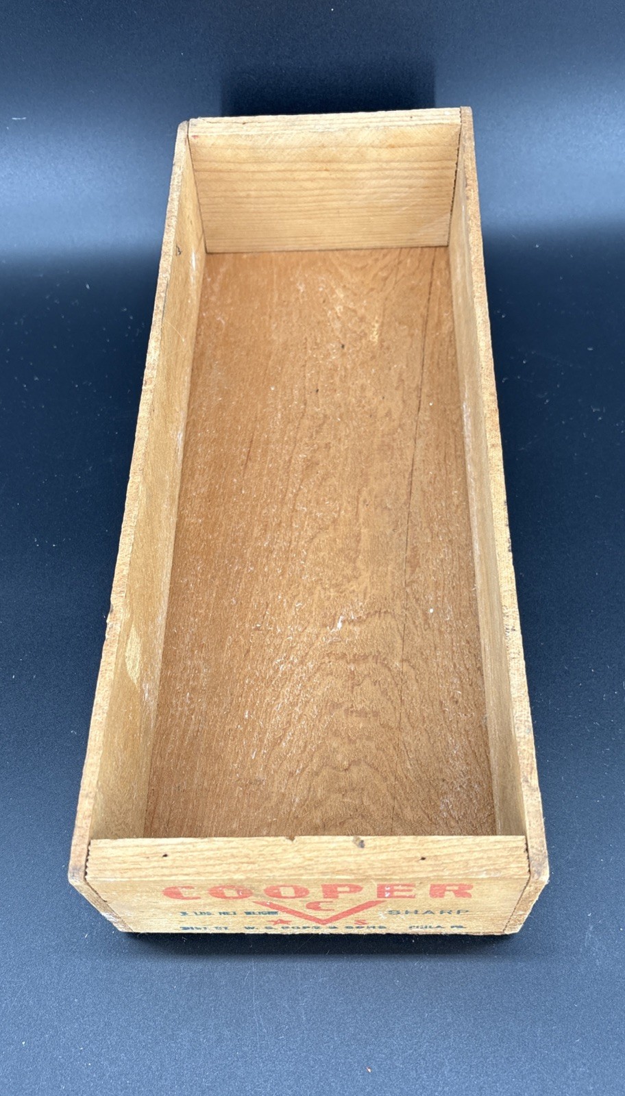 Vintage Cooper Sharp Cheese Box Pope & Sons Phila Pa. Wooden Advertising