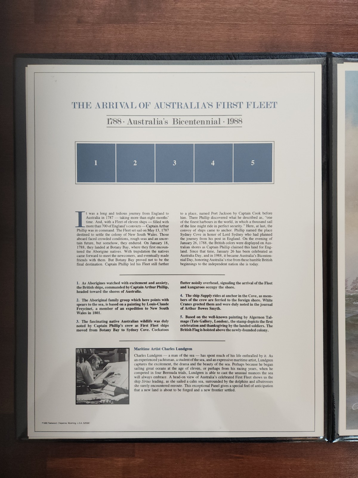 Stamps - The Arrival Of Australia's First Fleet - Bicentennial Stamp Album