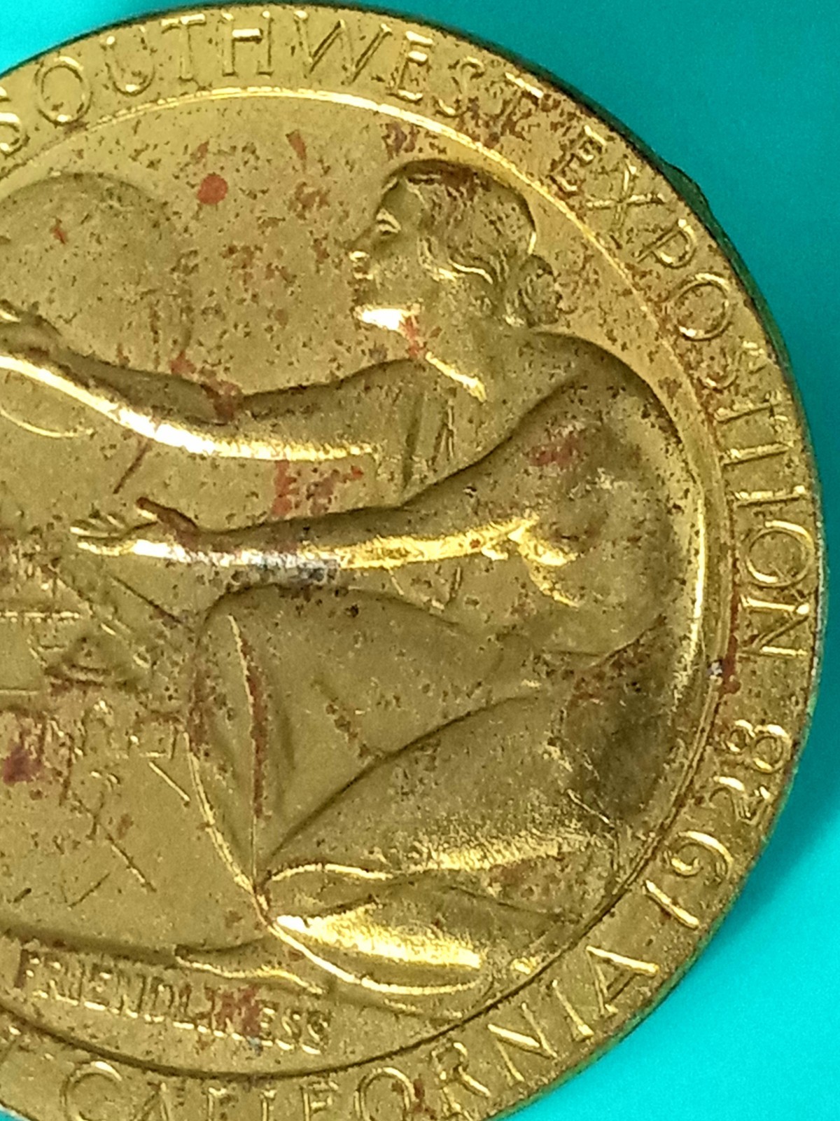 1928 Brass So-Called Dollar Pin, Pacific Southwest Exposition Long Beach, CA