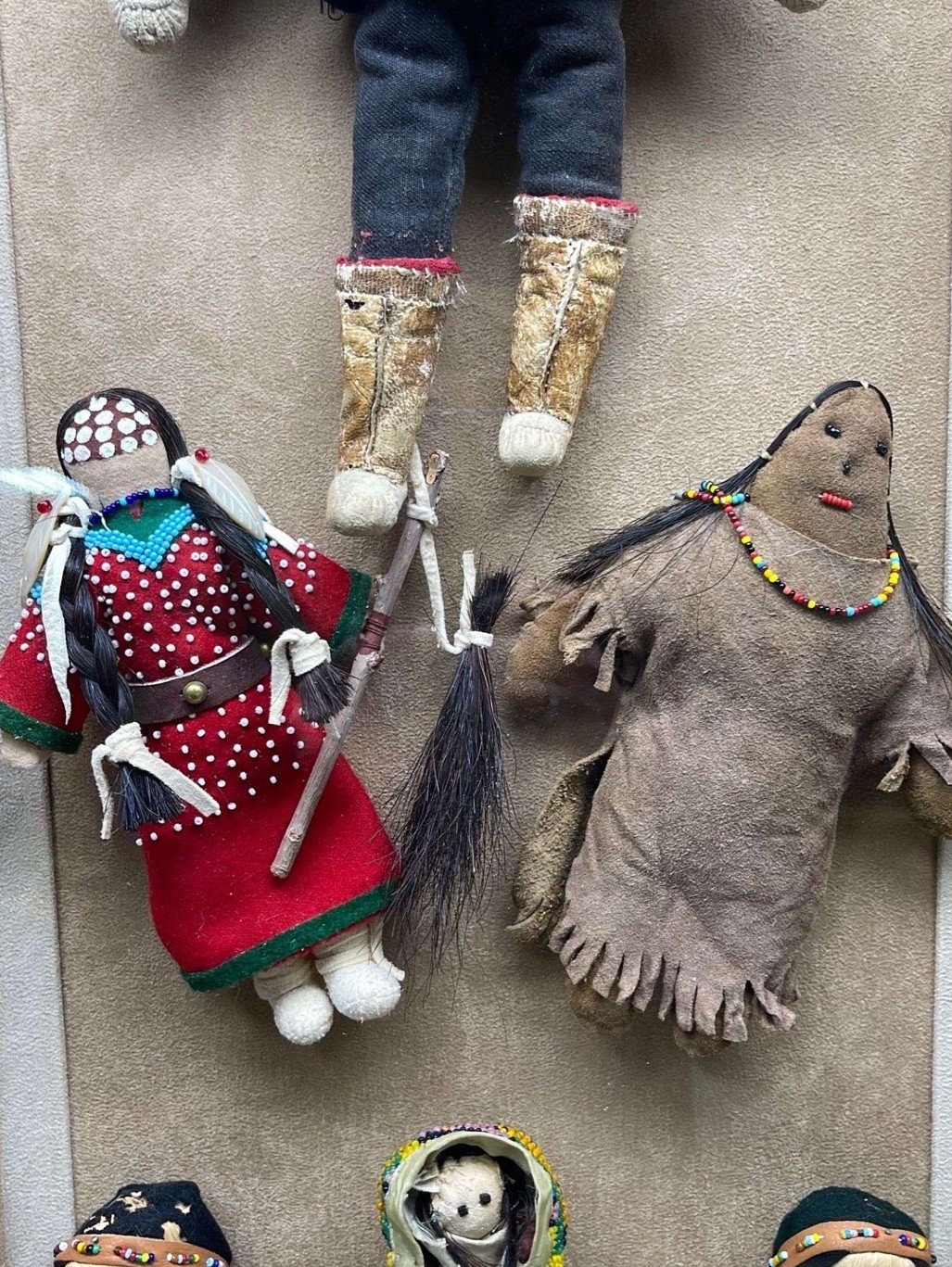 Native American dolls in shadowbox Kachina Indian Lot Collection Display Tribe