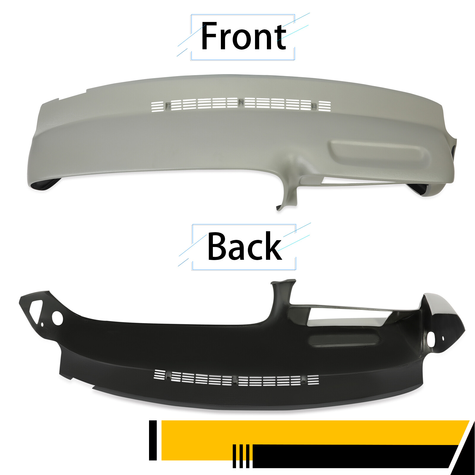 Molded Dash Cover Overlay for 1997-99 2000 Chevy GMC SUVs C/K1500 Suburban Grey