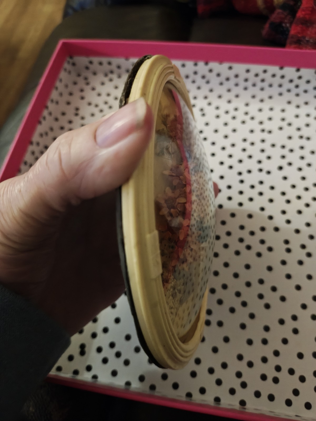 Dried Flowers Dome Art Oval Frame Hanging 5"