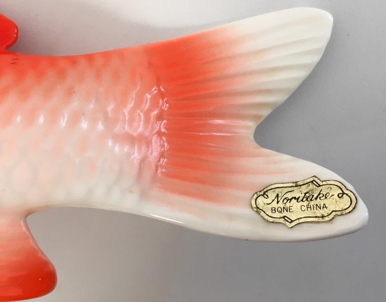 Noritake Koi Fish figurine Japan Japanese gold Nippon vintage MINT LARGE