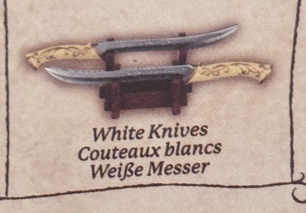 2x Miniverse Lord Of The Rings Uruk Hai Sword & White Knives Resin Mini Verse