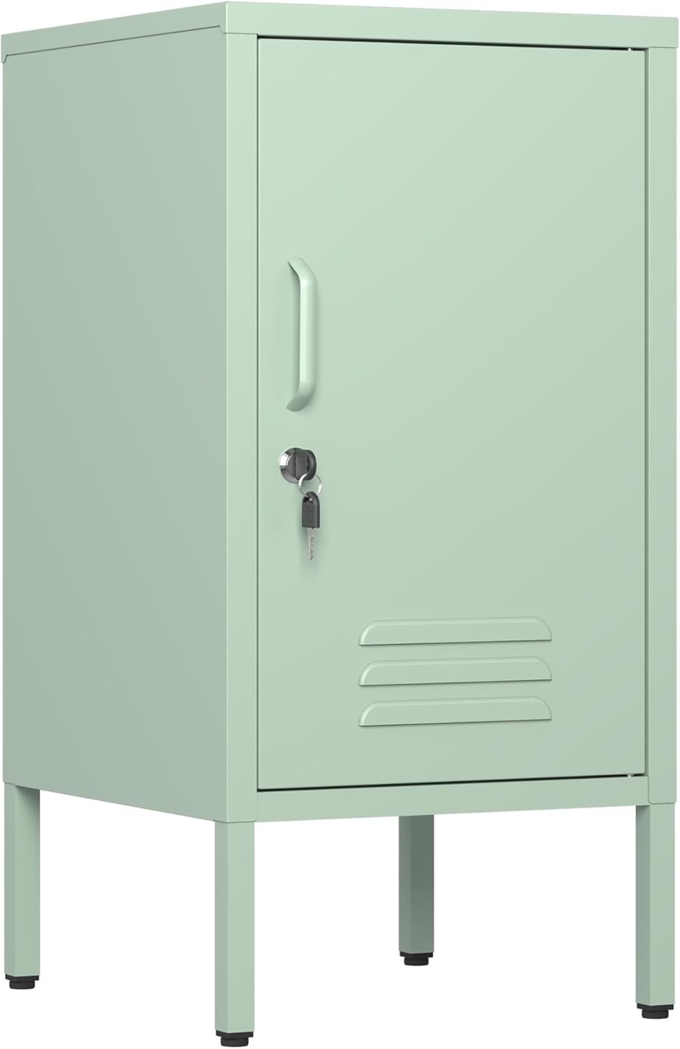 Metal Locker Nightstand with Door &Shelf Steel Bedside Storage Cabinet End Table