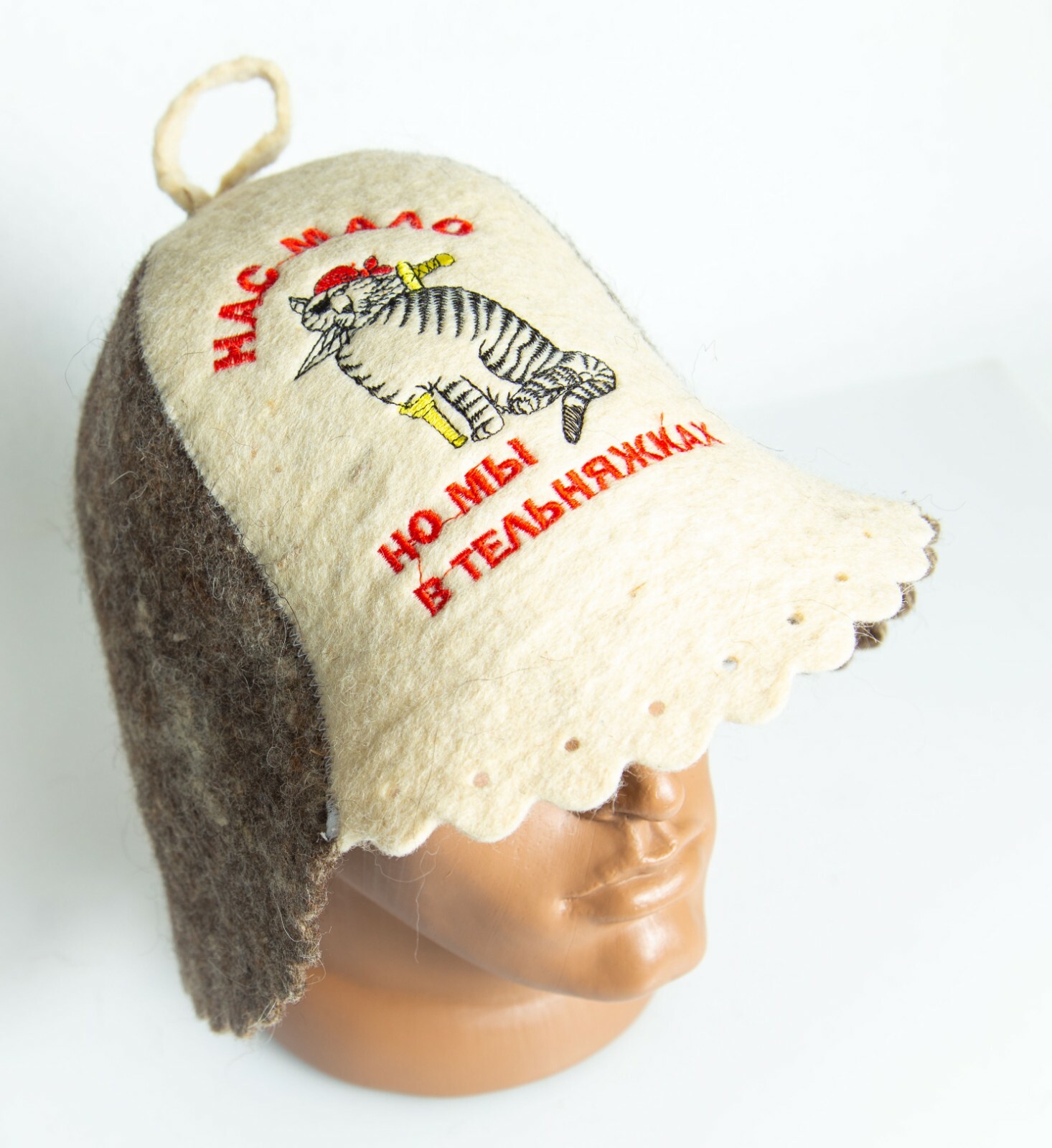 Sauna Hat sheep wool Felt Russian Banya for men Bath hair Care Cat Sailor