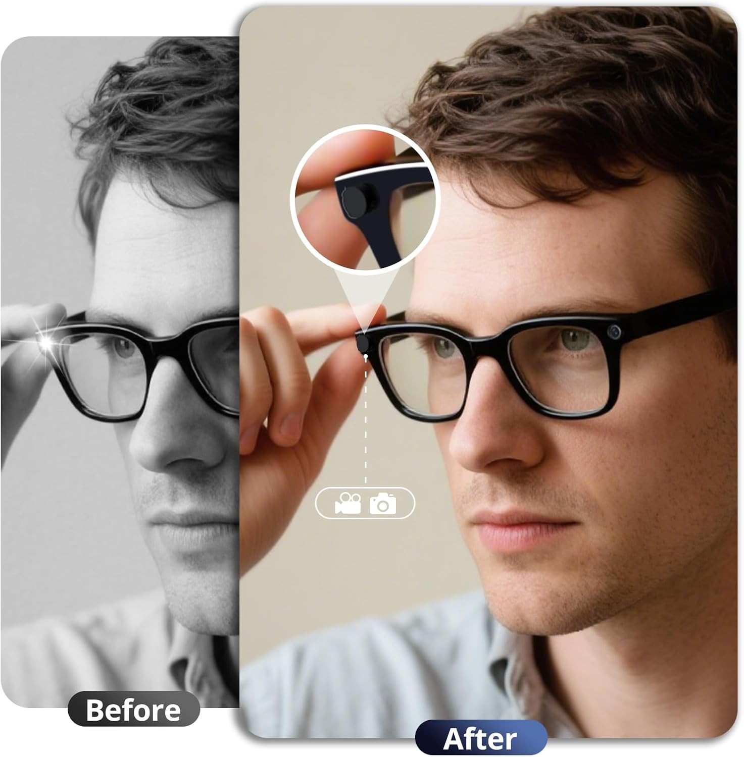 LED Light Cover for RayBan Meta Smart Glasses, Adjustable Blocker...