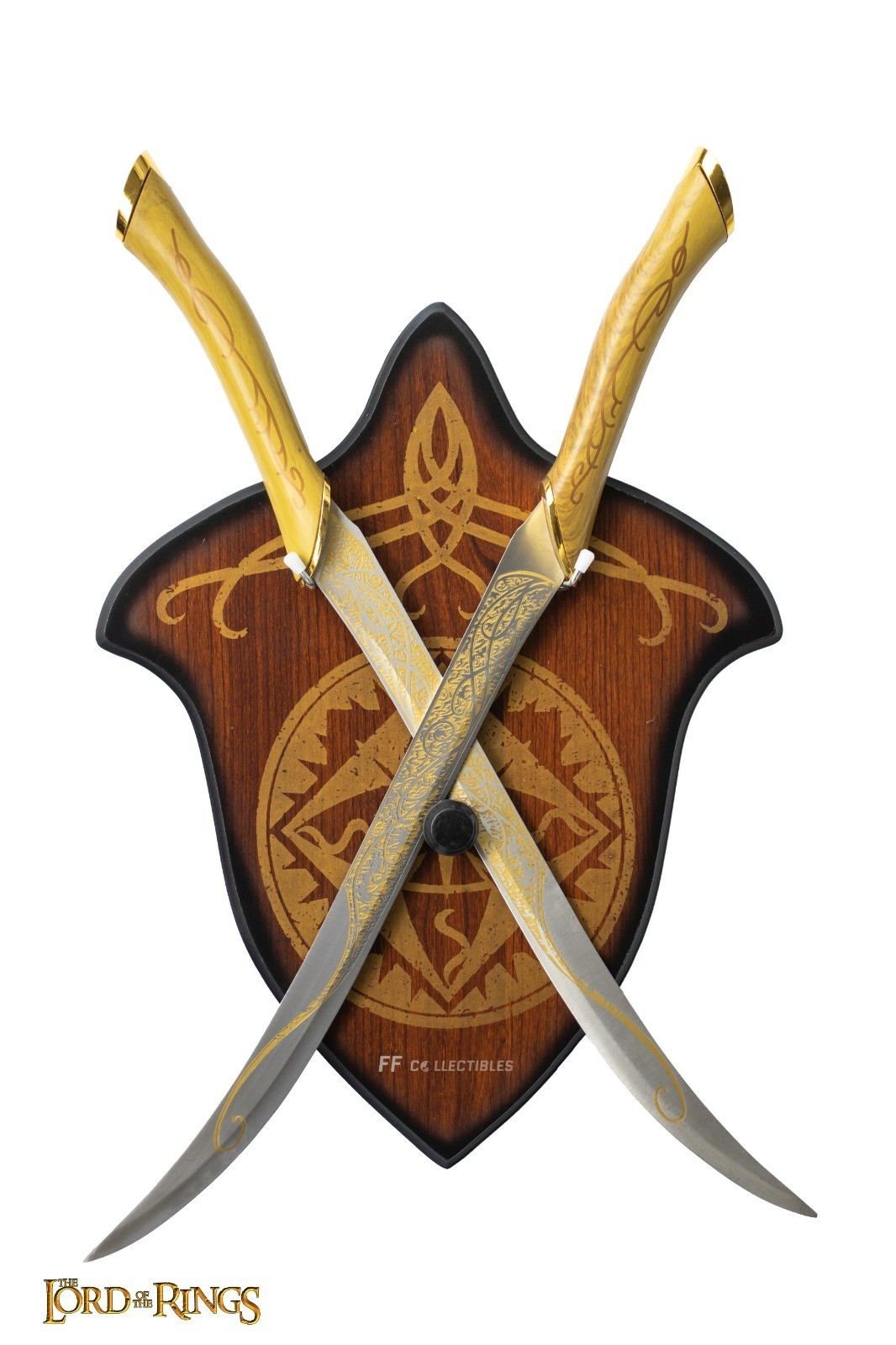 LORD OF THE RINGS - LEGOLAS GREENLEAF'S ELVEN DUAL SWORDS (w FREE wall plaque)