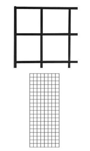 Gridwall Panel 2' x 5' Grid Wall Display Black Panel Steel Powder Coat