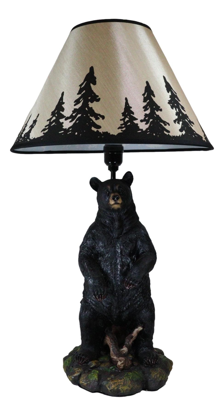 Large Standing Black Bear Surveyor Arkadius Desktop Table Lamp Decor Figurine