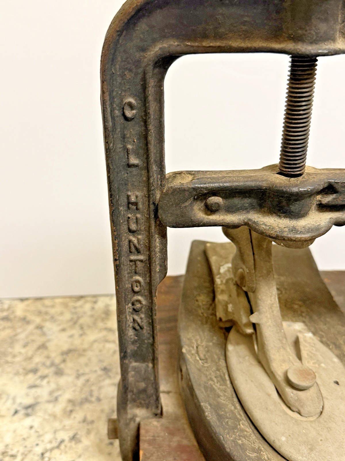 Antique Cast Iron Shoe Form Mold Press Cobbler Repair CL HUNTOON LOS ANGELES