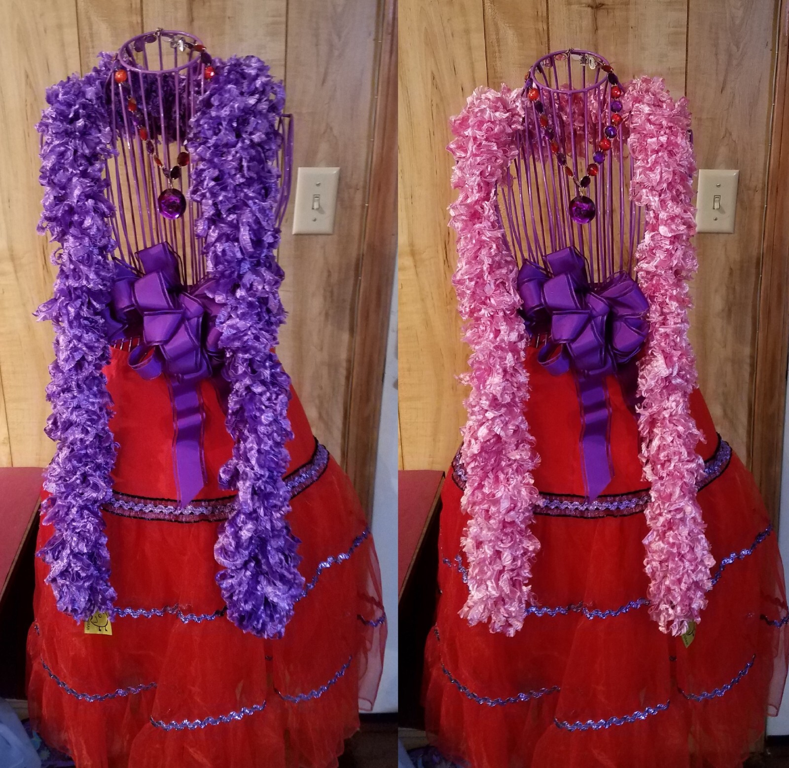 Featherless Boa or Neck Scarf (U Choose Color - Purple or Pink )