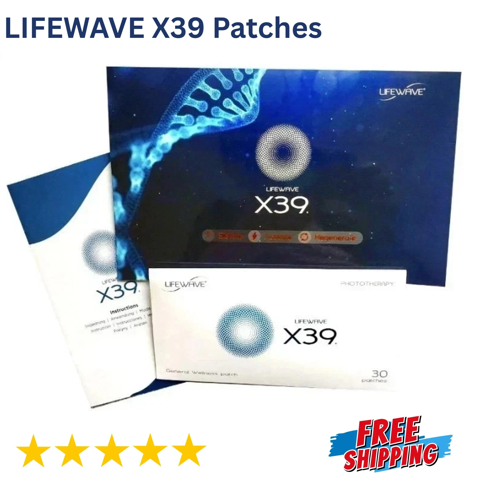 LIFEWAVE X39 Patches - 30 Patches - Elevate, Activate, Regenerate US Free Ship