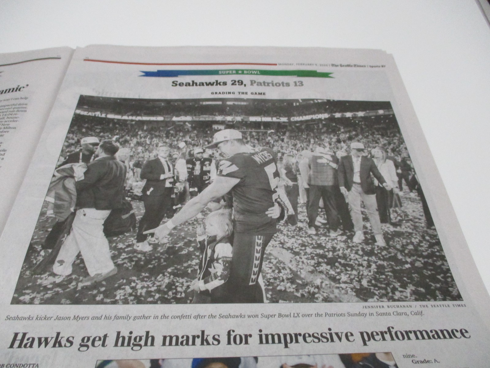 Seattle Seahawks Super Bowl Champs Full Newspaper, New