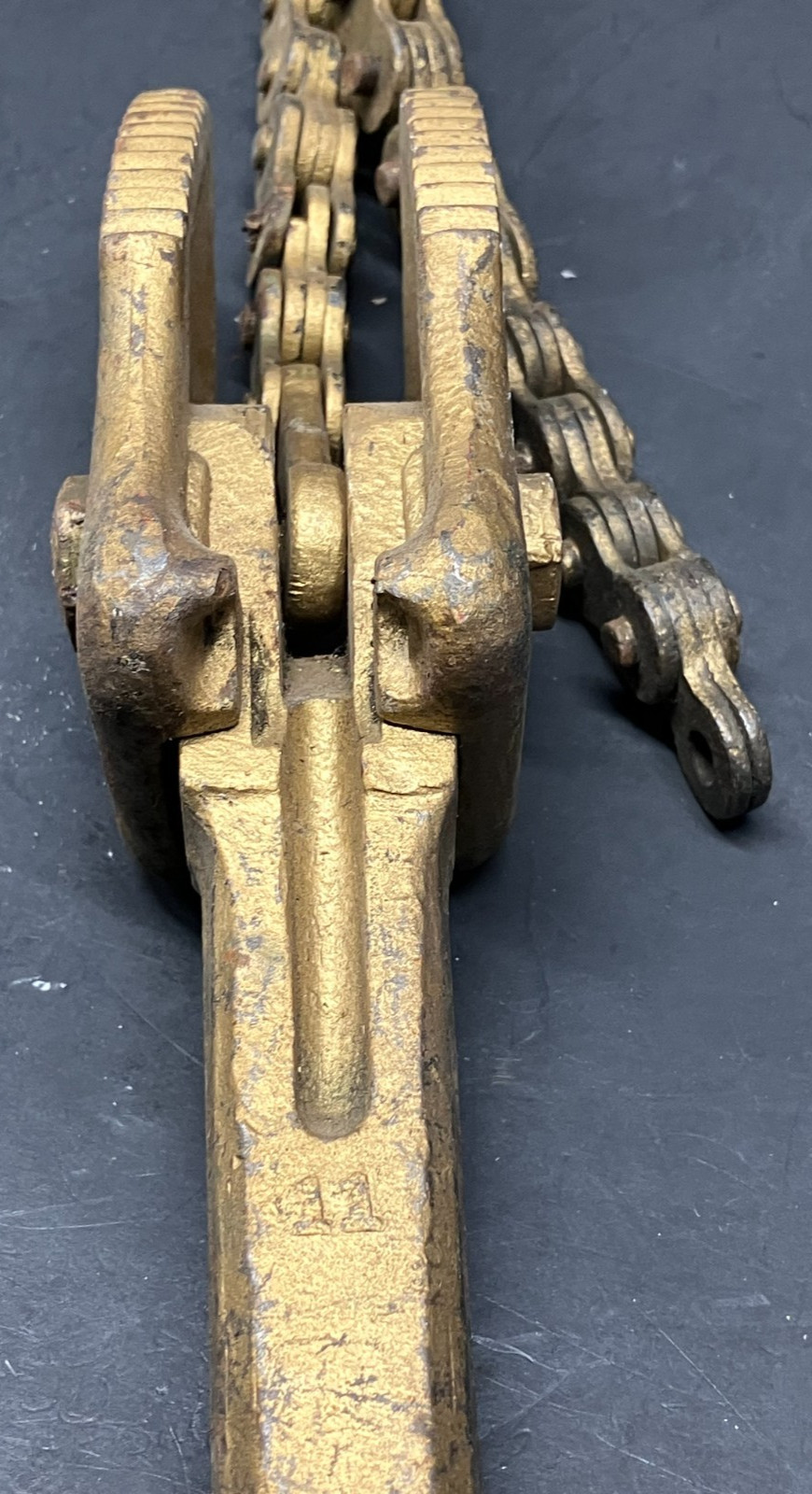 Antique 20-1/2" Vulcan No 11 Chain Pipe Wrench J.H.Williams & Co USA Pat 1896-97