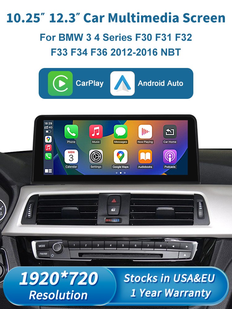 10.25"CarPlay Linux Touch Screen For BMW 3 4 serie F30 F31 F32 F33 F34 F36 NBT