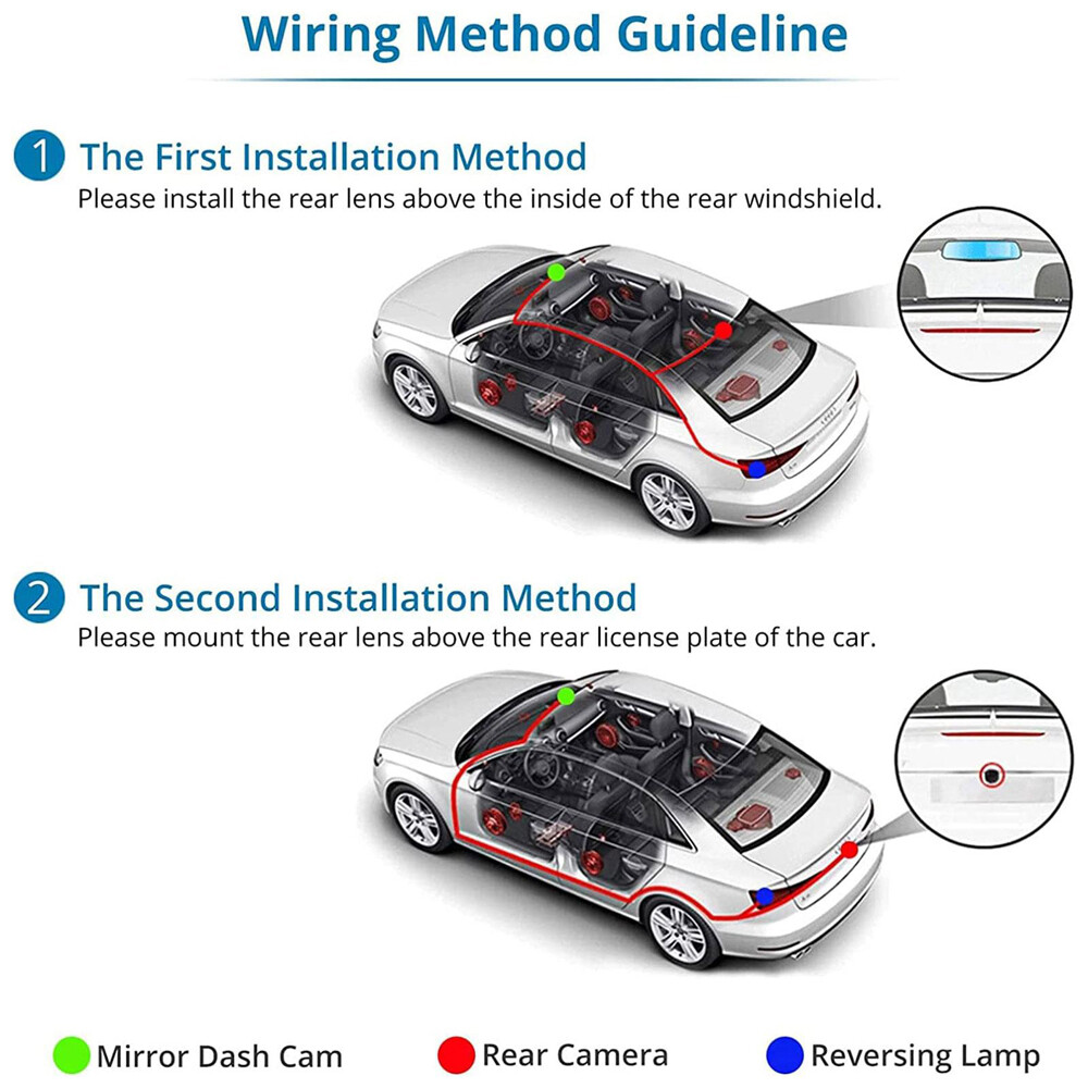 4.5" Car Backup Camera Mirror Dash Cam Recorder Rear View Reverse Parking System
