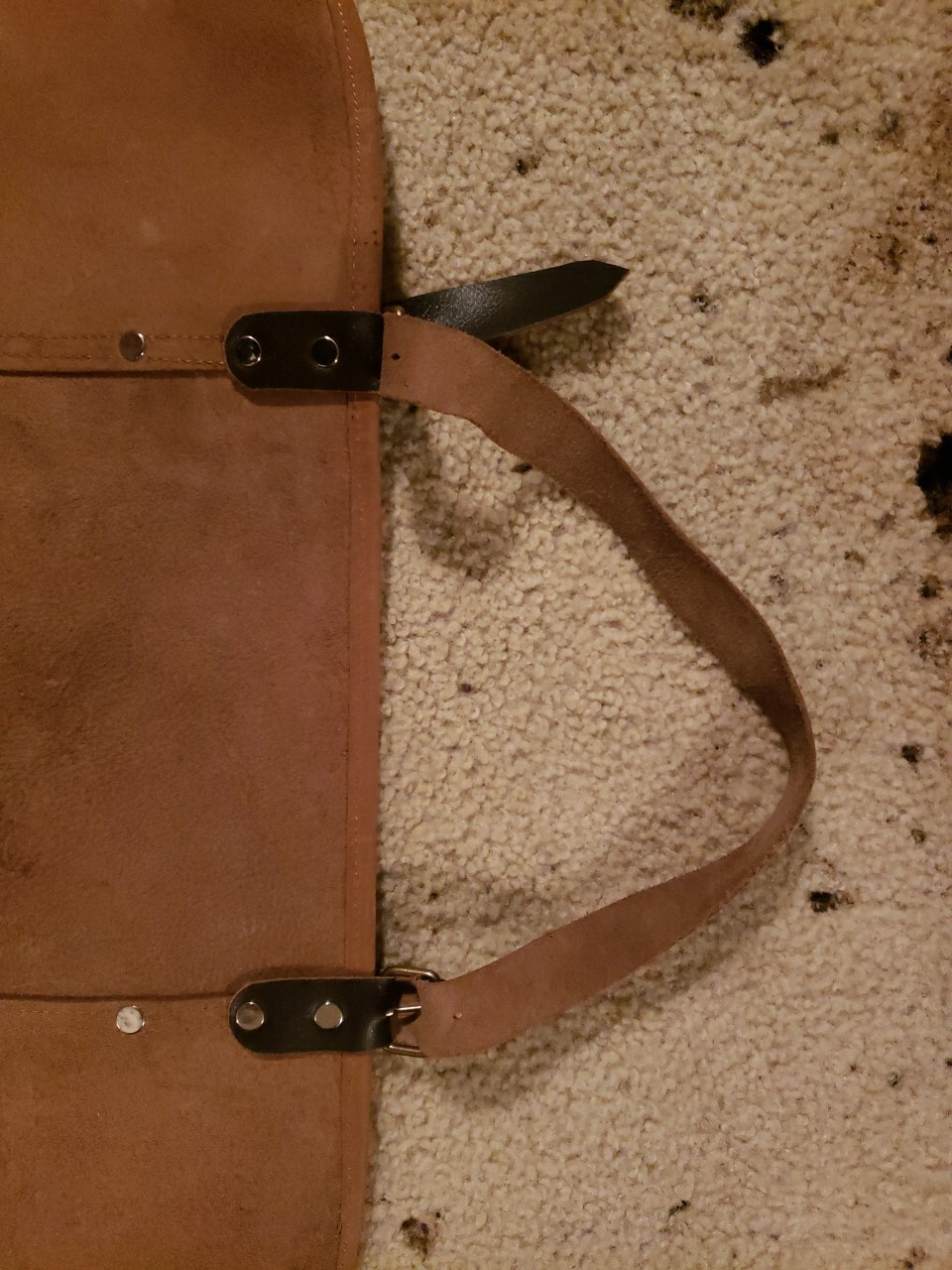 New Heavy-Duty Forest Ready Leather Log Carrier Firewood Tote Bag