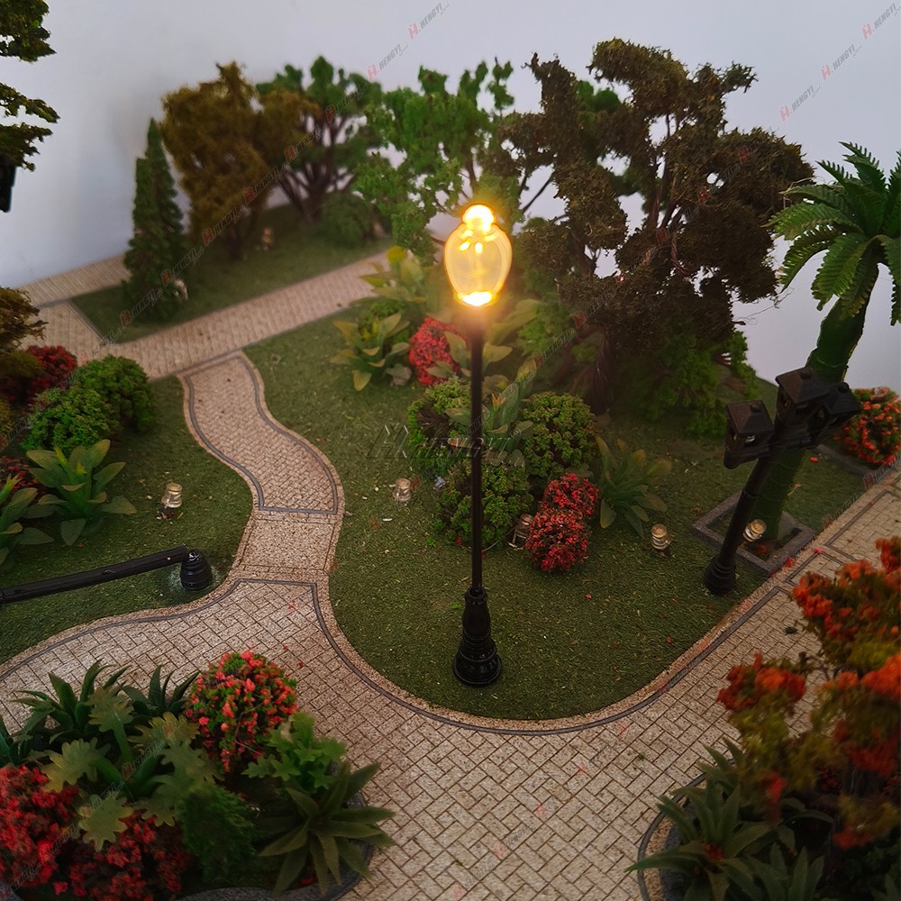 20PCS LED 1:100 / 1:87 Model Railway Lamppost Micro-Landscape Street Lights Set